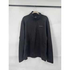 Eddie Bauer Quarter Zip Pullover Men XL Brown Outdoor Camping Hiking Gorpcore